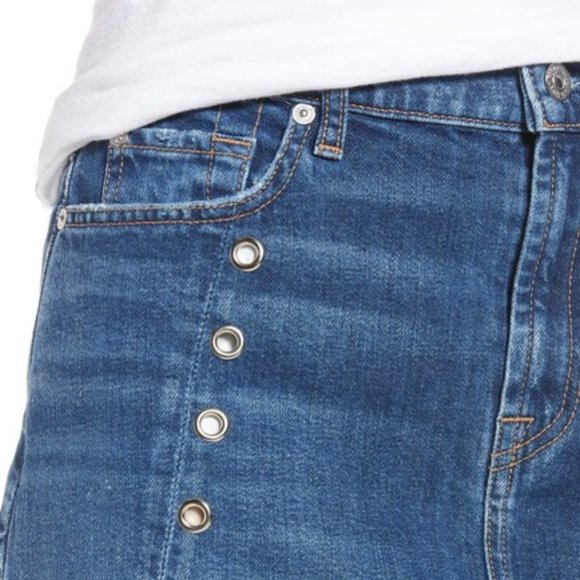 7 For All Mankind Denim Skirt 24 - Picture 8 of 14